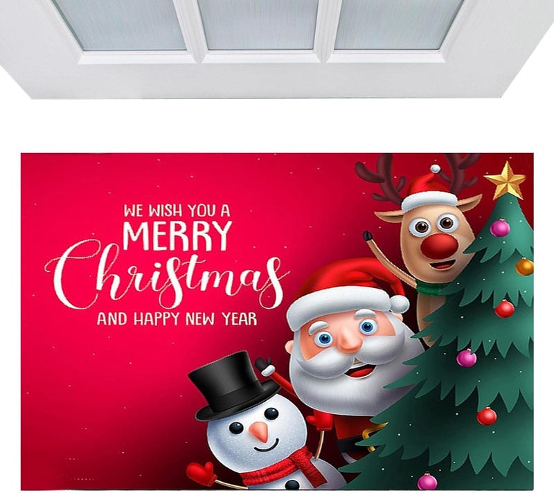 woobles Christmas Rug Santa Claus Mat - Anti-slip Back Doormats,Indoor Outdoor Doormats, Merry Christmas Welcome Entrance Door Mat - Image 1